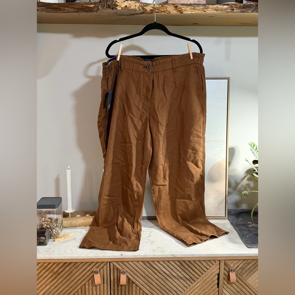 NWT Gap Women’s Brown Wide Leg Easy Twill Pant XXL